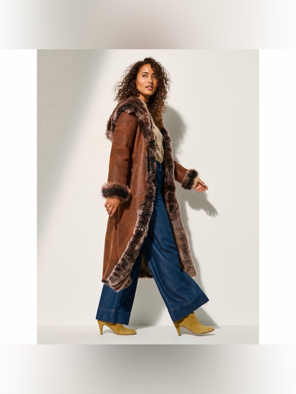 Dakota Hooded Toscana Sheepskin Coat by Overland - Picture 4 of 9